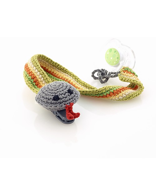 Pebble Snake Crocheted Pacifier Clip - 100% Cotton Dummies & Soothers