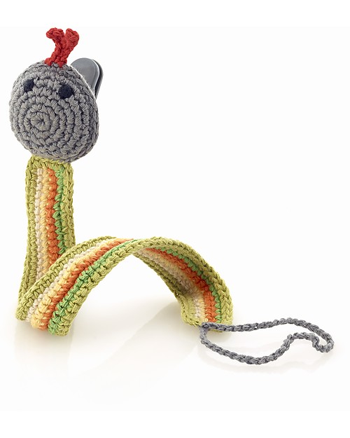 Pebble Snake Crocheted Pacifier Clip - 100% Cotton Dummies & Soothers