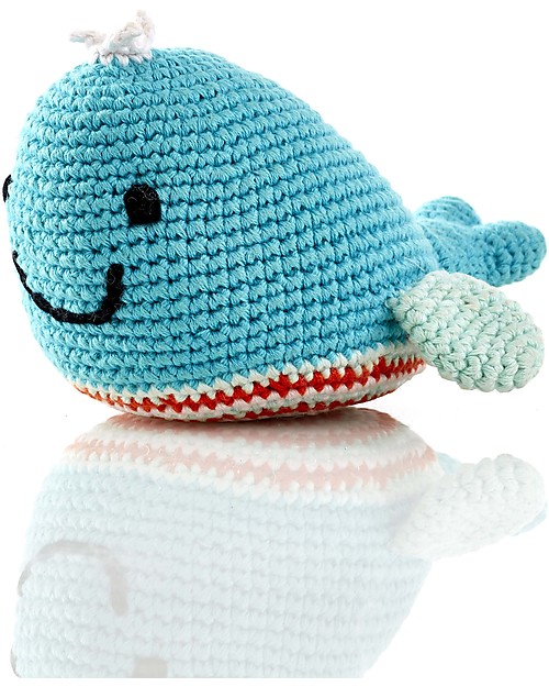 Pebble Whale Rattle - Deep Turquoise - Fair Trade Rattles