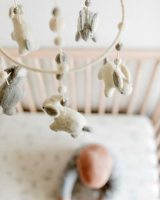 Pehr Bunny Hop Mobile - 100% Wool Felt - Handmade with AZO-Free dyes Mobiles
