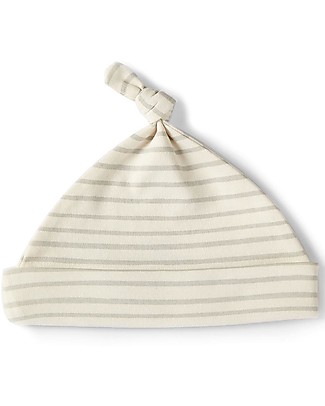 Pehr Knot Hat with Stripes - Pebble - 100% Soft Organic Cotton Hats
