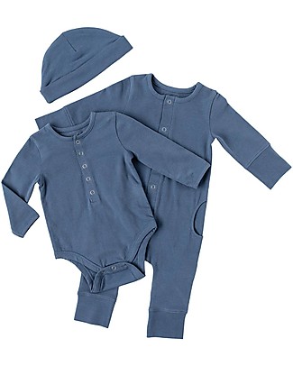 Pehr Long-sleeve Onesie - Cloud Blue - GOTS Organic Cotton - So Comfortable! Babygrows