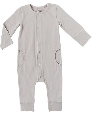 Pehr Long-sleeve Onesie - Dove Grey - GOTS Organic Cotton - So Comfortable! Babygrows