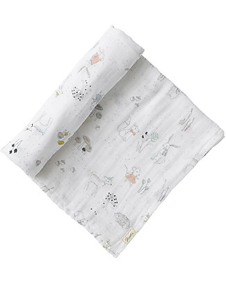Pehr Muslin Swaddle 100% GOTS Organic Cotton - Magical Forest - 120x120cm Muslin Swaddle