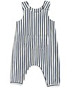 Pehr Overall Romper with Stripes - Ink - 100% GOTS Organic Cotton Dungarees