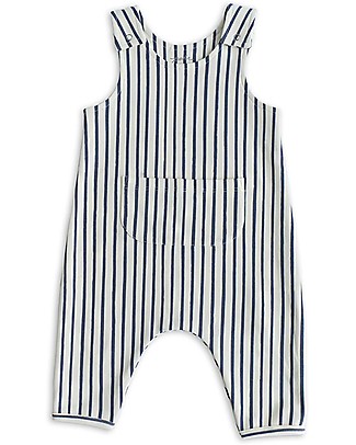 Pehr Overall Romper with Stripes - Ink - 100% GOTS Organic Cotton Dungarees