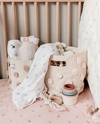 Pehr Pom Pom Basket - Bin - Natural - 33 x 30,5 cm - 100% Natural Cotton Storage organisers