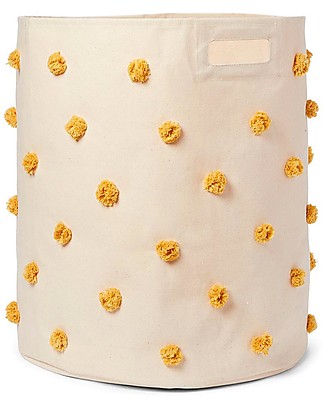 Pehr Pom Pom Basket - Hamper - Marigold - 45,75cm x 51cm - 100% Natural Cotton Storage organisers