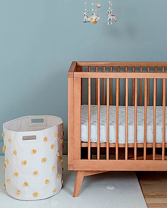 Pehr Pom Pom Basket - Hamper - Marigold - 45,75cm x 51cm - 100% Natural Cotton Storage organisers