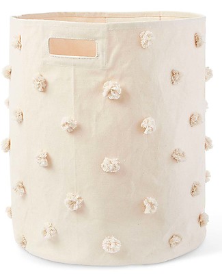 Pehr Pom Pom Basket - Hamper - Natural - 45,75cm x 51cm - 100% Natural Cotton Storage organisers