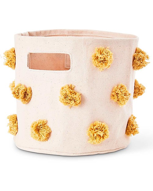 Pehr Pom Pom Basket - Mini - Marigold - 20,3cm x 17,8cm - 100% Natural Cotton Storage organisers