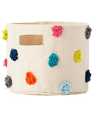 Pehr Pom Pom Basket - Mini - Multicolor - 20,3cm x 17,8cm - 100% Natural Cotton Storage organisers