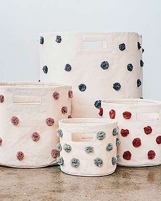 Pehr Pom Pom Basket - Mini - Sage - 20,3cm x 17,8cm - 100% Natural Cotton Storage organisers