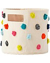 Pehr Pom Pom Basket - Pint - Multicolor - 25,5cm x 22,9cm - 100% Natural Cotton Storage organisers