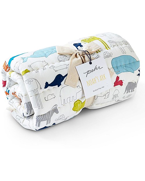 Pehr Round Playmat - Noah's Ark - 100% Quilted Cotton - 100cm Diameter Padded Playmats