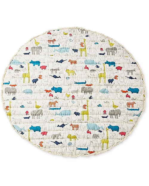 Pehr Round Playmat - Noah's Ark - 100% Quilted Cotton - 100cm Diameter Padded Playmats