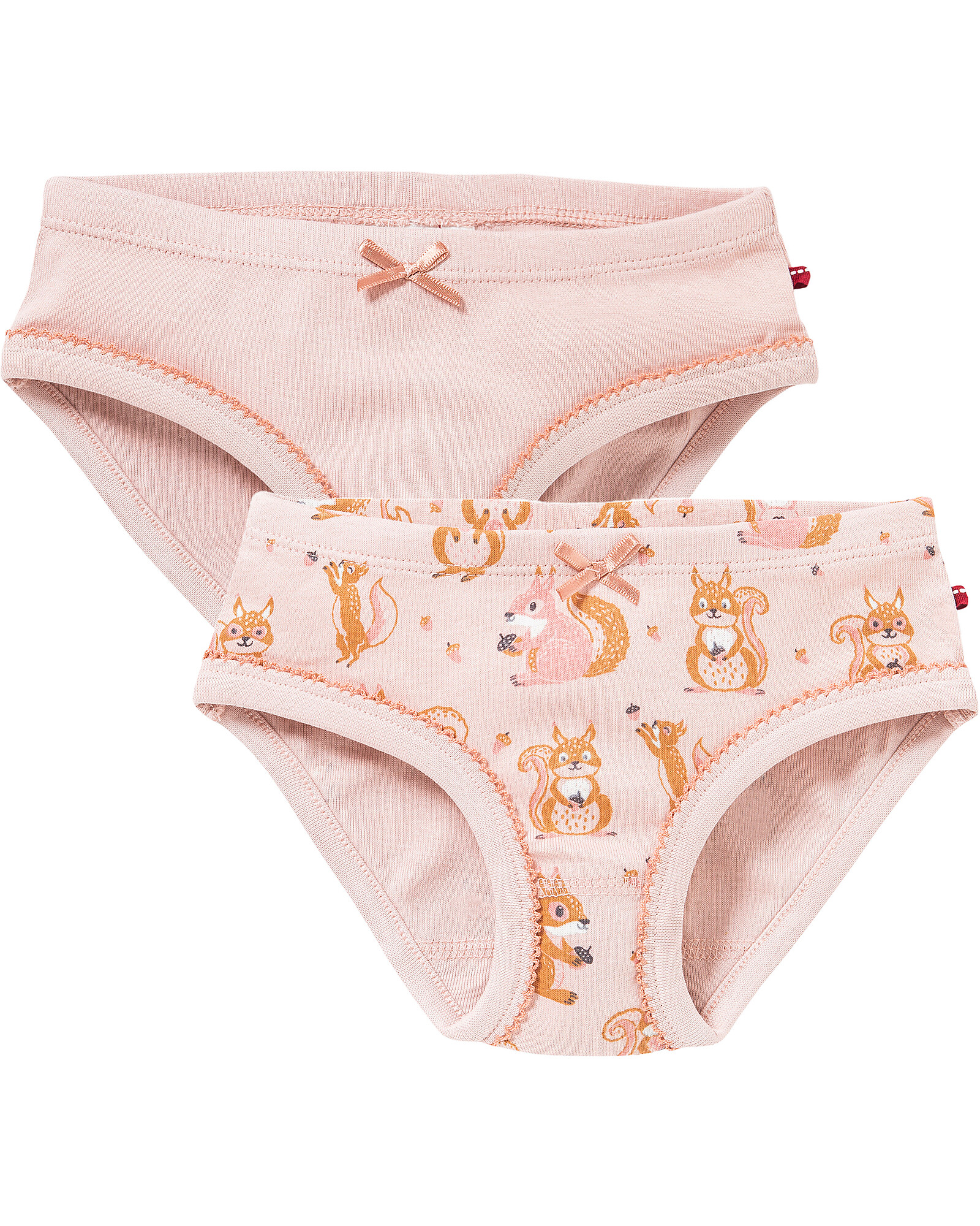 People Wear Organic 2-Pack Briefs - Squirrel Pink - GOTS Organic Cotton  unisex (bambini)