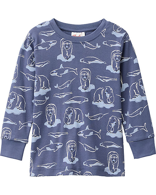 People Wear Organic Bears' Long Pajamas - Blue - Cotton GOTS Pyjamas