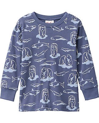People Wear Organic Bears' Long Pajamas - Blue - Cotton GOTS Pyjamas