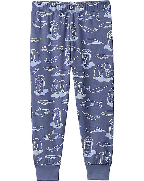 People Wear Organic Bears' Long Pajamas - Blue - Cotton GOTS Pyjamas
