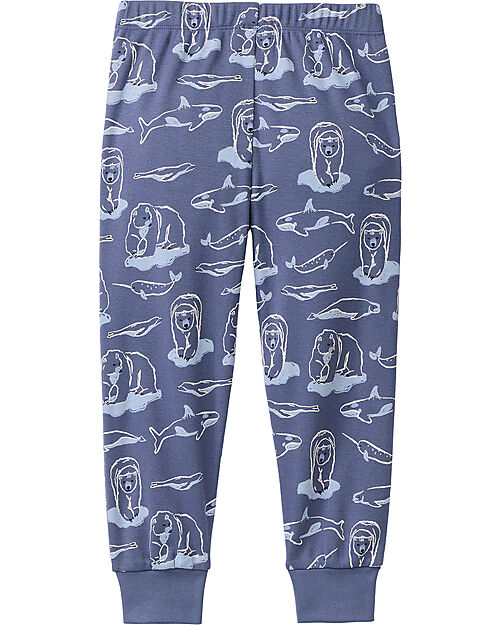 People Wear Organic Bears' Long Pajamas - Blue - Cotton GOTS Pyjamas
