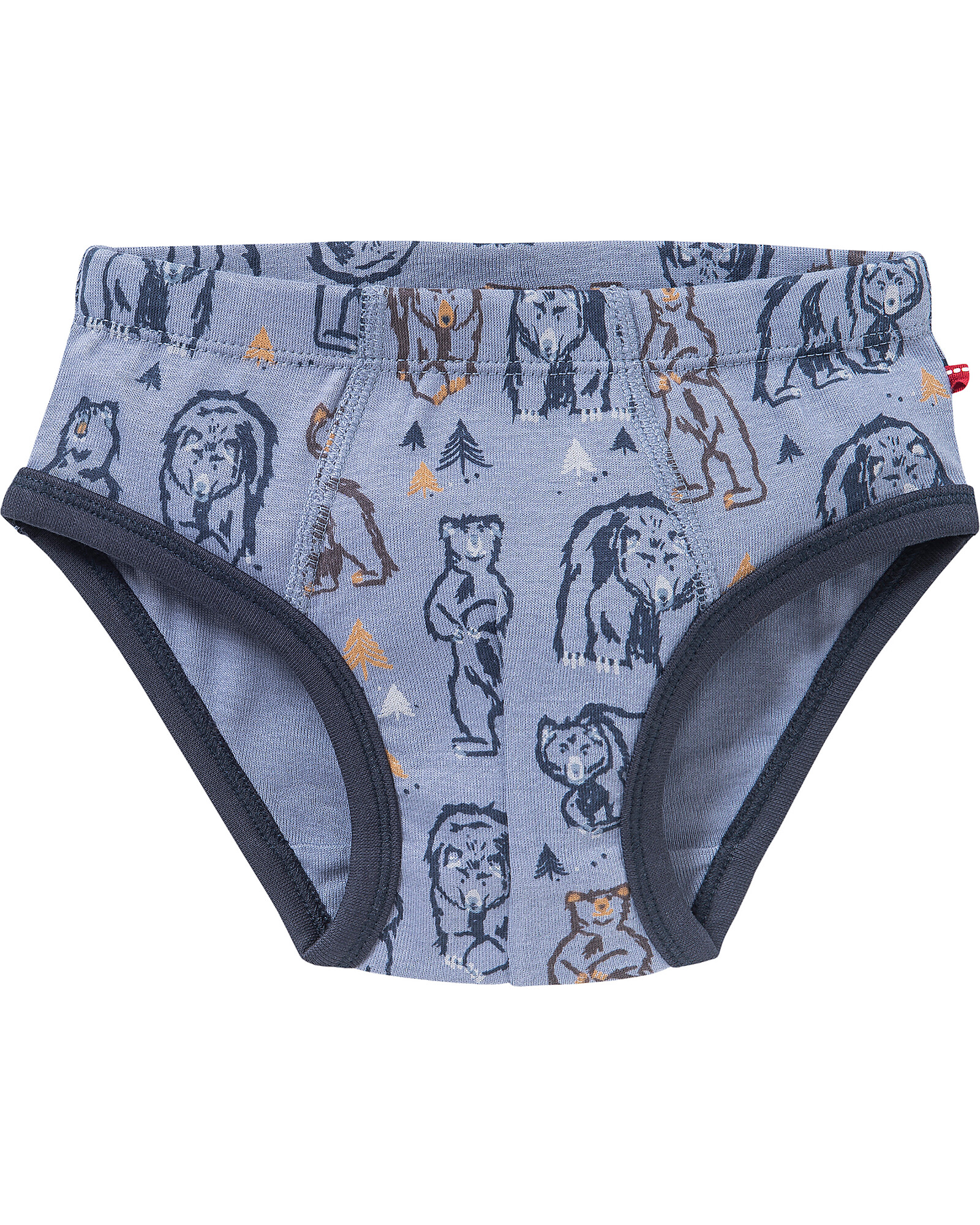 People Wear Organic Boys 2-Pack Briefs - Blue Mix Grizzly - Organic Cotton  GOTS unisex (bambini)