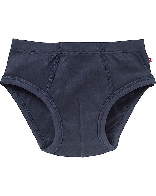 People Wear Organic Boys 2-Pack Briefs - Blue Mix Grizzly - Organic Cotton GOTS Briefs