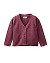 People Wear Organic Cardigan with Buttons - Burgundy - Cotton GOTS Jackets