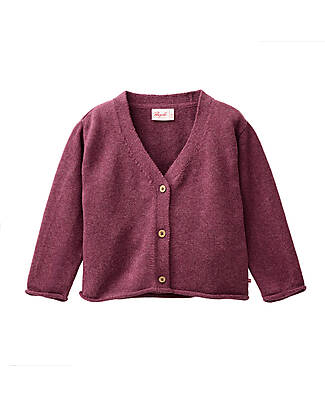 People Wear Organic Cardigan with Buttons - Burgundy - Cotton GOTS Jackets