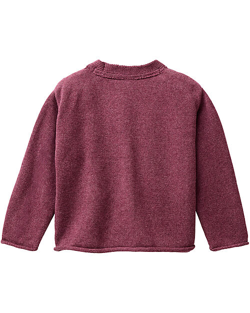 People Wear Organic Cardigan with Buttons - Burgundy - Cotton GOTS Jackets