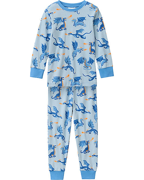 People Wear Organic Draghi Long Pyjamas - Light Blue - Cotton GOTS Pyjamas