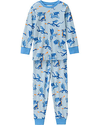 People Wear Organic Draghi Long Pyjamas - Light Blue - Cotton GOTS Pyjamas