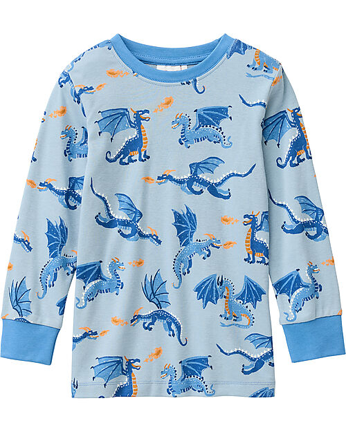 People Wear Organic Draghi Long Pyjamas - Light Blue - Cotton GOTS Pyjamas