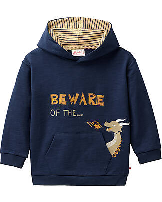 People Wear Organic Dragon Hoodie - Blue - Cotton GOTS Sweatshirts