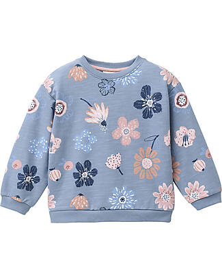 People Wear Organic Floral Sweatshirt - Indigo - Cotton GOTS Jumpers