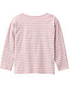 People Wear Organic Happy Vibes Long Sleeve Shirt - Pink and White Stripes - GOTS Cotton Shirts And Blouses