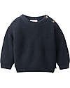 People Wear Organic Knitted Sweater - Dark Blue - 100% Cotton Jumpers