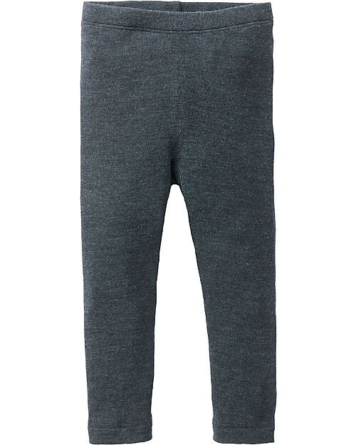 People Wear Organic Leggings - Anthracite Melange - Organic Wool and Silk - GOTS Certification Leggings