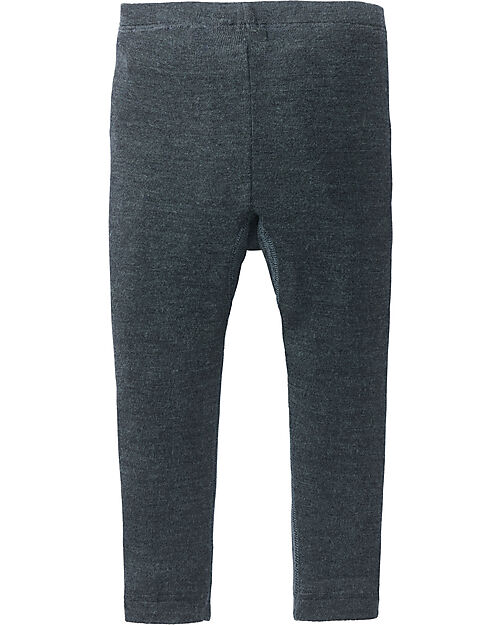 People Wear Organic Leggings - Anthracite Melange - Organic Wool and Silk - GOTS Certification Leggings