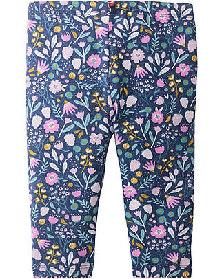 People Wear Organic Leggings Autumn Flowers - Blue - 100% Organic Cotton - GOTS Certified Leggings