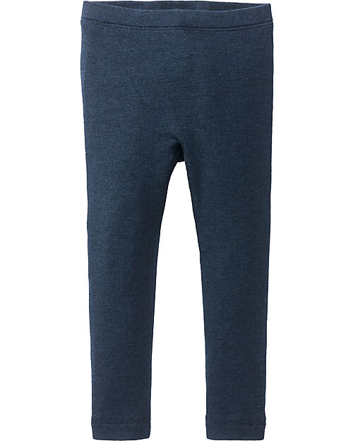 People Wear Organic Leggings - Dark Blue - Organic Wool and Silk - GOTS Certification Leggings