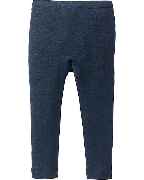 People Wear Organic Leggings - Dark Blue - Organic Wool and Silk - GOTS Certification Leggings