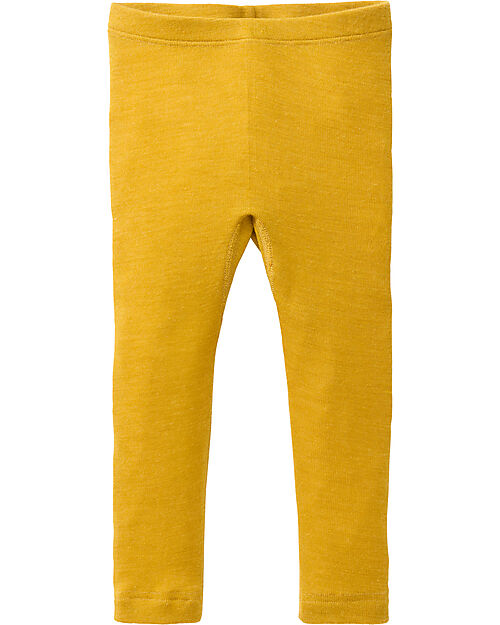 People Wear Organic Leggings - Yellow - Organic Wool and Silk - GOTS Certification Leggings