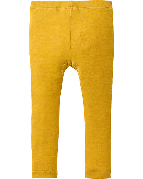 People Wear Organic Leggings - Yellow - Organic Wool and Silk - GOTS Certification Leggings