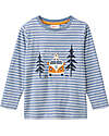 People Wear Organic Let's Go Wild Long Sleeve Shirt - Blue and White Stripes - GOTS Cotton Shirts And Blouses