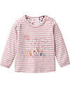 People Wear Organic Let's Play Long Sleeve Shirt - Pink and White Stripes - GOTS Cotton Long Sleeves Tops