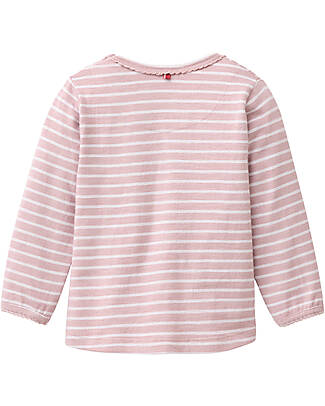People Wear Organic Let's Play Long Sleeve Shirt - Pink and White Stripes - GOTS Cotton Long Sleeves Tops