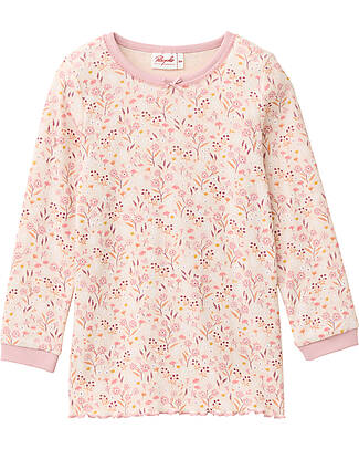 People Wear Organic Long Floral Pajamas - Pink - Cotton GOTS Pyjamas