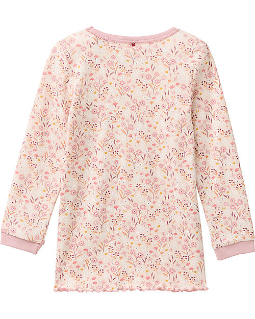 People Wear Organic Long Floral Pajamas - Pink - Cotton GOTS Pyjamas