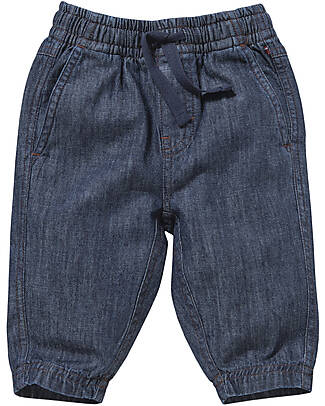 People Wear Organic Long Pants - Melange Blue - Organic Cotton Denim GOTS Trousers